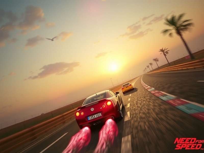 Need for Speed Unbound gameplay screenshot showing intense street racing at night