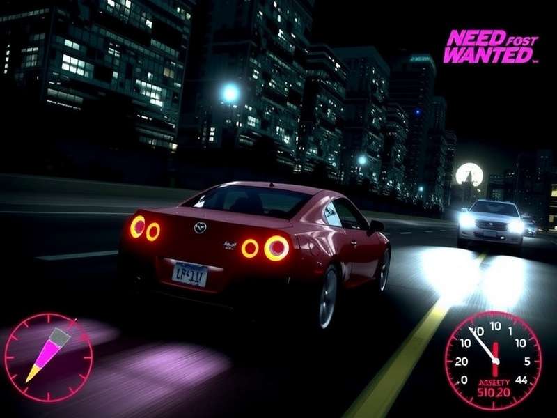 Need for Speed Most Wanted gameplay screenshot showing intense police chase