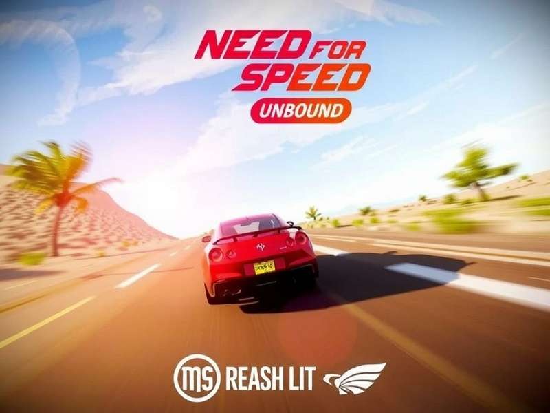 Need for Speed Unbound gameplay screenshot showing night racing with neon effects