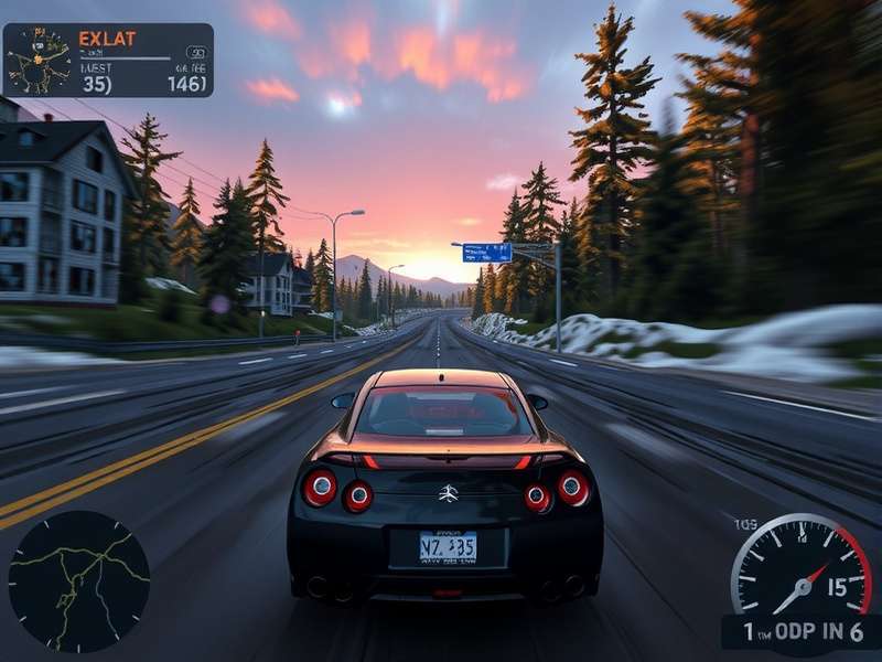 Need for Speed Most Wanted PS5 gameplay screenshot showing a high-speed chase at night