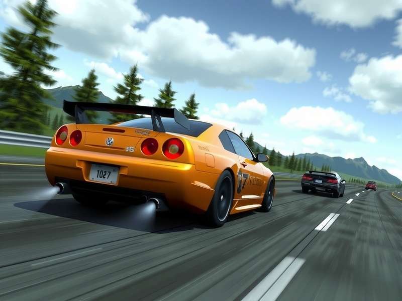 Need for Speed Carbon GameCube gameplay screenshot showing nighttime canyon duel