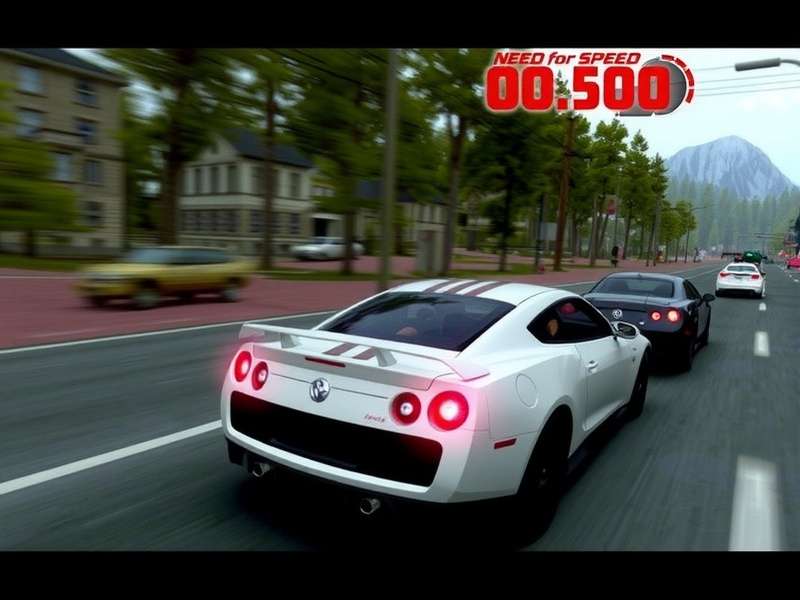 Need for Speed Hot Pursuit 2 gameplay screenshot showing a Lamborghini Diablo being chased by police