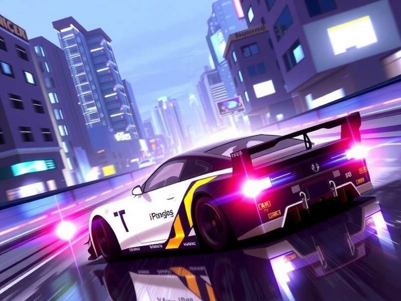 Lakeshore City Skyline in Need for Speed Unbound with vibrant graffiti effects