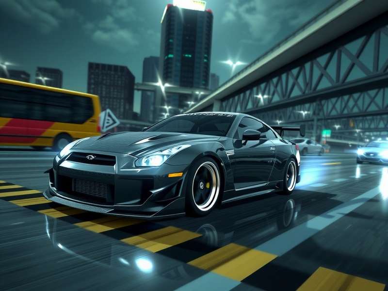 Need for Speed Carbon Tuner Theme - Mitsubishi Lancer Evolution IX racing in Palmont City at night