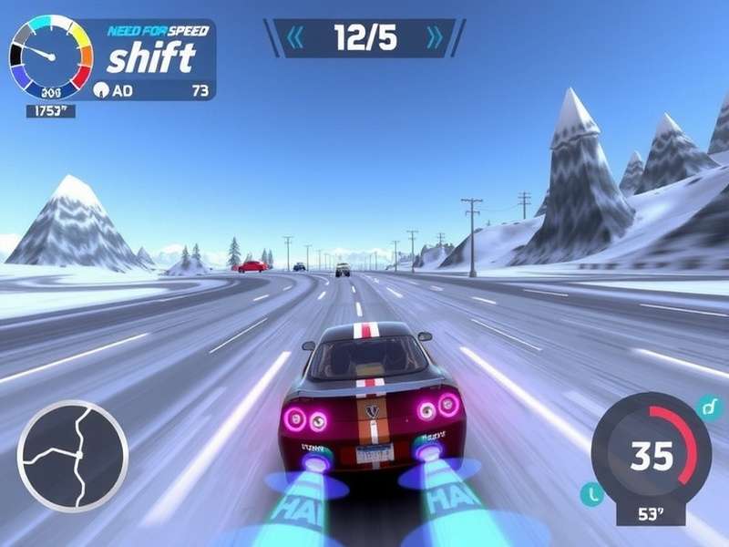 Need for Speed Shift gameplay screenshot showing a high-speed race