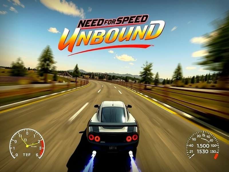 Need for Speed Unbound gameplay screenshot showing a customized sports car drifting at night