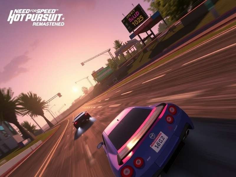 Need for Speed Hot Pursuit Remastered gameplay screenshot showing supercar chase