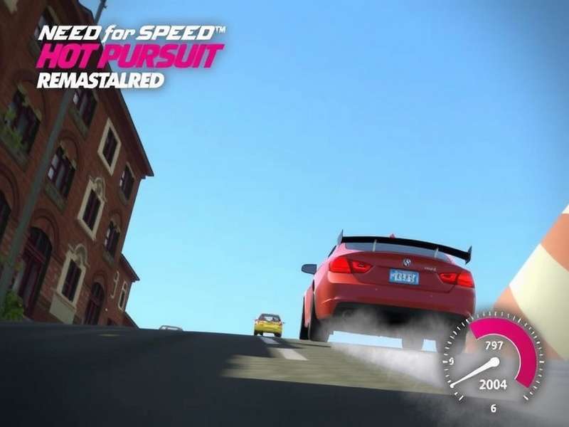 Need for Speed Hot Pursuit Remastered gameplay screenshot showing police chase