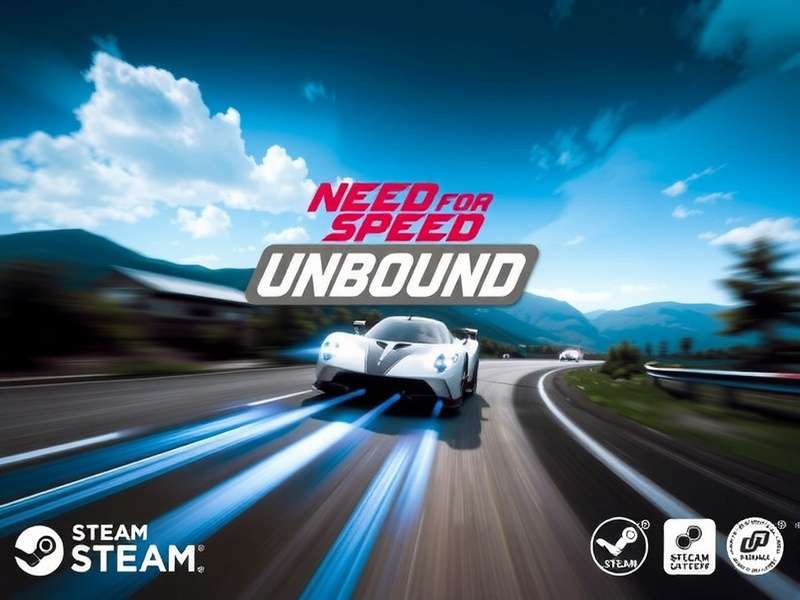 Need For Speed Unbound gameplay screenshot showing a custom car racing at night