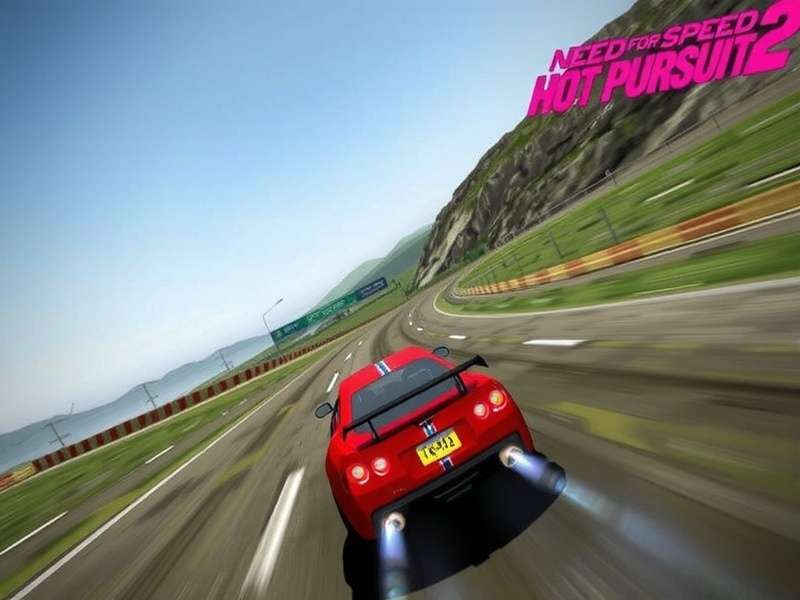 Need for Speed Hot Pursuit 2 Remastered gameplay screenshot showing a supercar being pursued by police cars