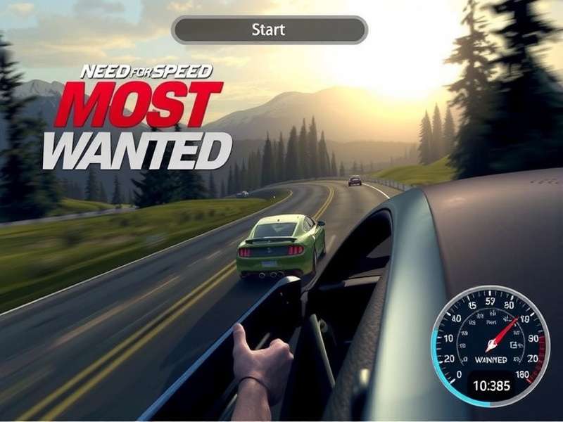 Need for Speed Most Wanted gameplay screenshot showing police chase