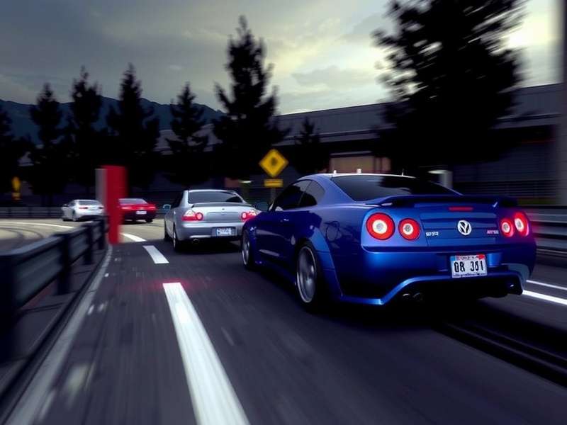 Need for Speed Carbon canyon racing scene at night with drift trails