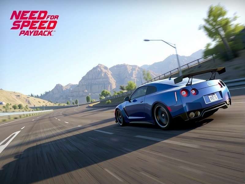 Need For Speed Payback gameplay screenshot showing a custom sports car drifting on a highway at sunset