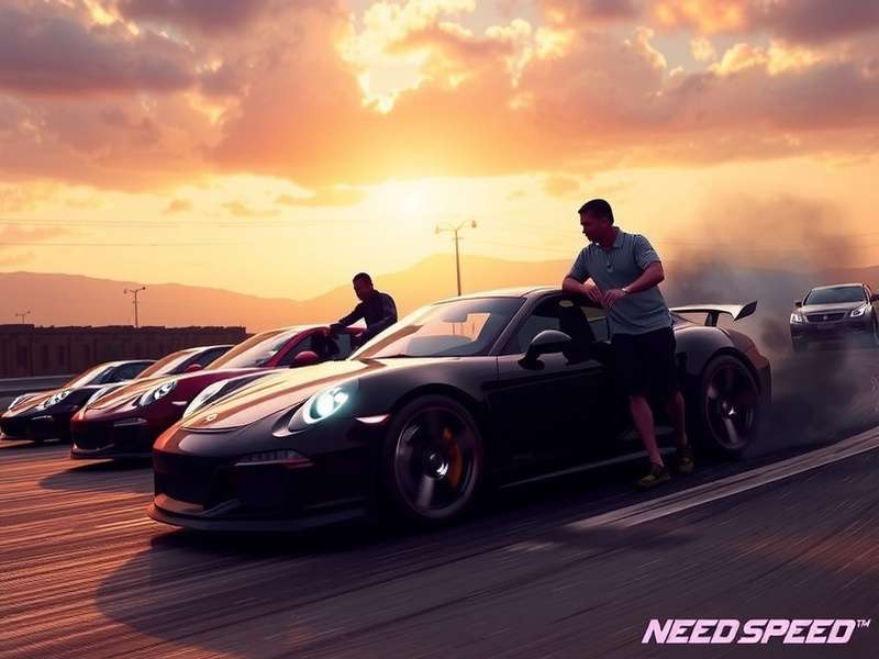 Need For Speed Movie Cast – Aaron Paul and the crew with iconic sports cars